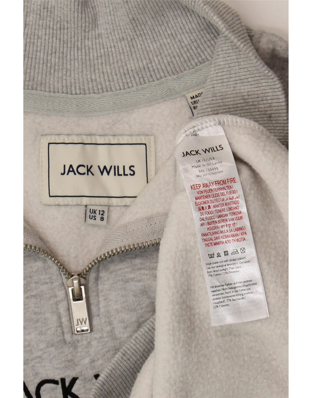 Felpa grafica oversize da donna Jack Wills UK 12 Grigio medio