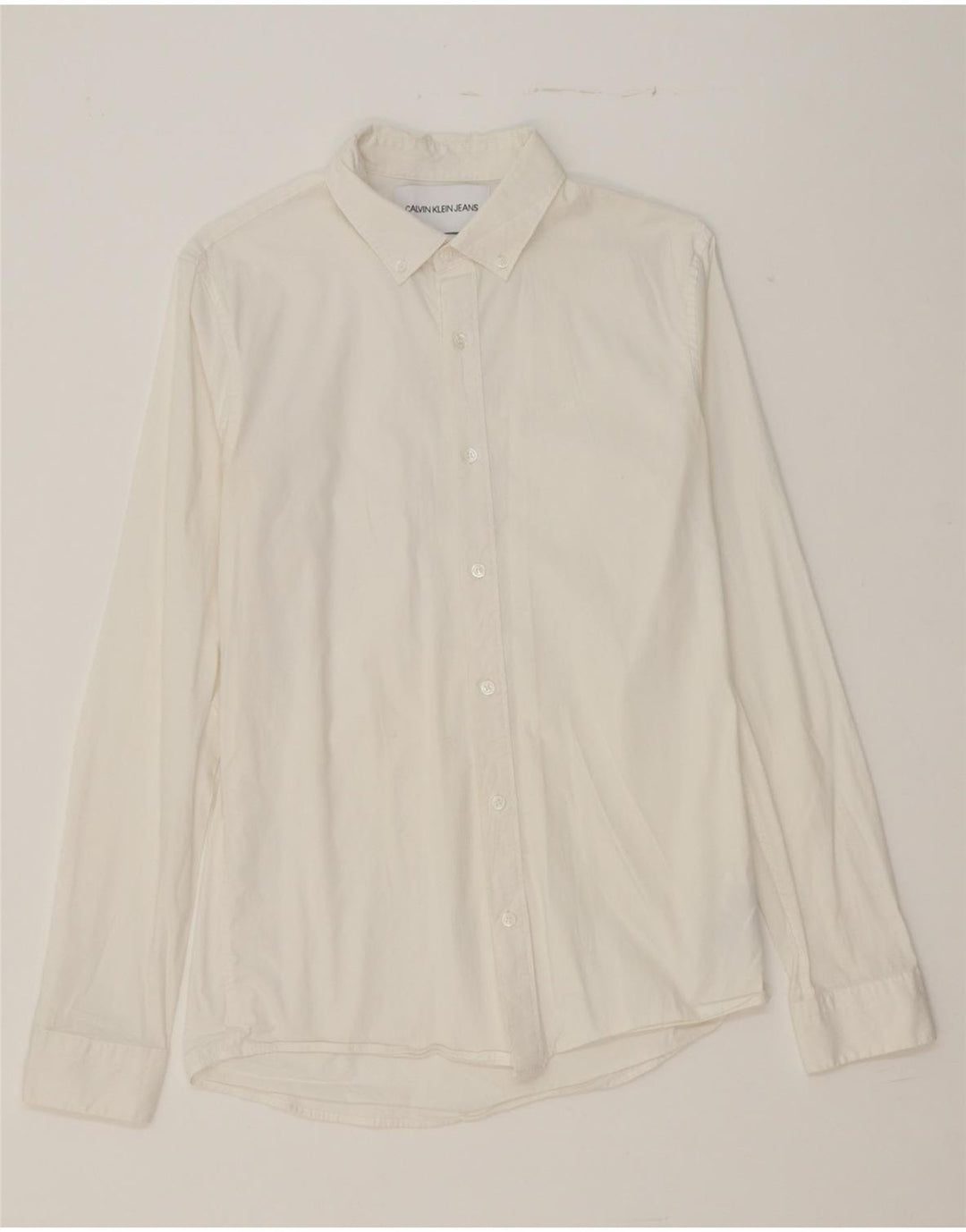 CALVIN KLEIN JEANS Mens Extra Slim Fit Shirt Large White Cotton Vintage Calvin Klein Jeans and Second-Hand Calvin Klein Jeans from Messina Hembry 