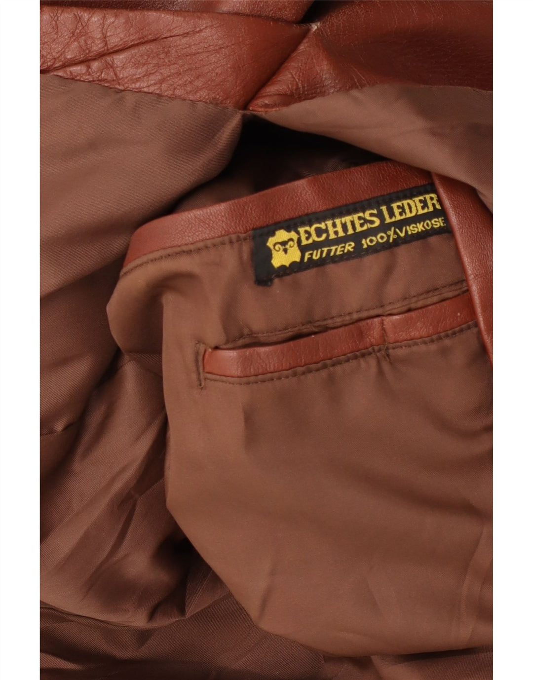 Giacca in pelle vintage da uomo UK 40 grande in pelle marrone