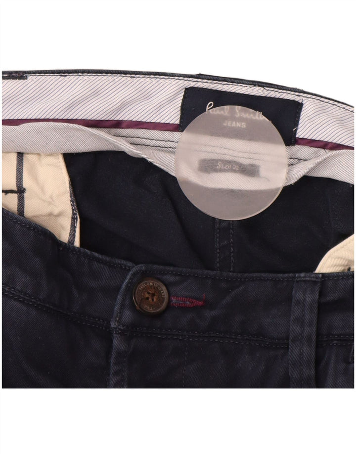 PAUL SMITH Pantaloni chino dritti da uomo W32 L28 cotone blu navy