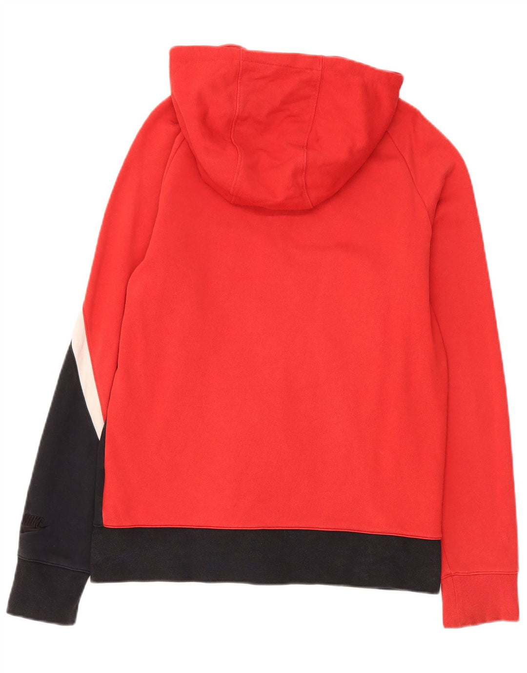 Felpa con cappuccio e zip grafica Nike da uomo in cotone color block medio nero