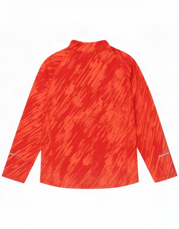 Top Nike Dri Fit con zip e collo per ragazze a maniche lunghe 12-13 anni Large Red Striped