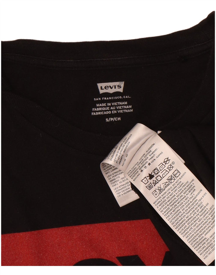LEVI'S Womens Graphic T-Shirt Top UK 10 Small Black Cotton