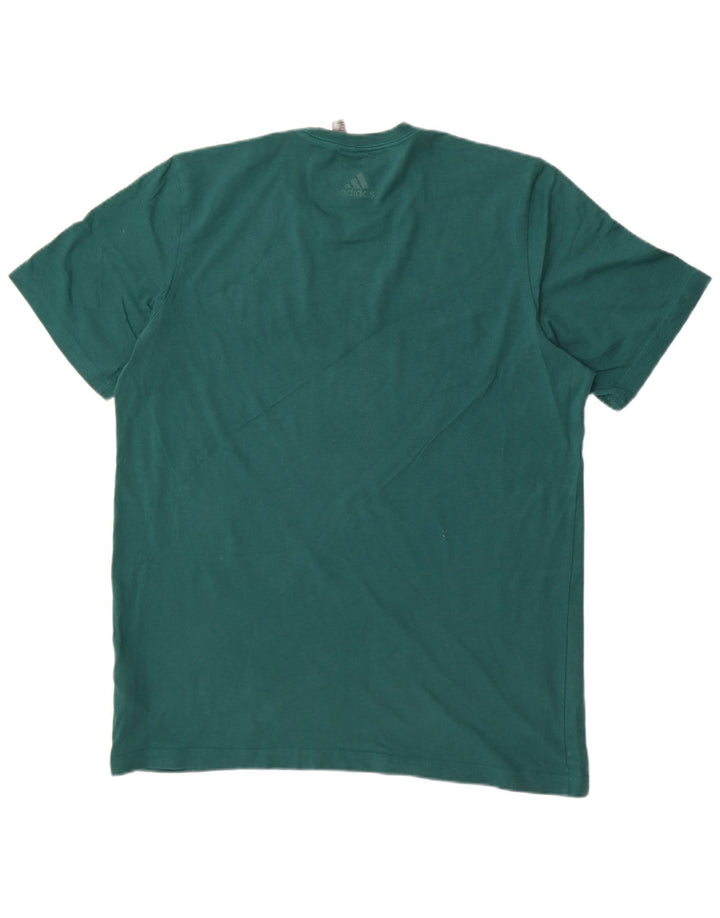 T-shirt grafica da uomo Adidas Top grande in cotone verde