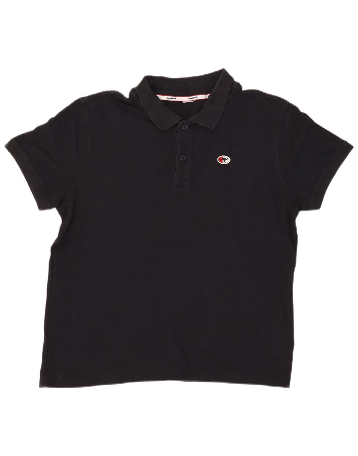 Polo da uomo Kangaroos grande in cotone blu navy