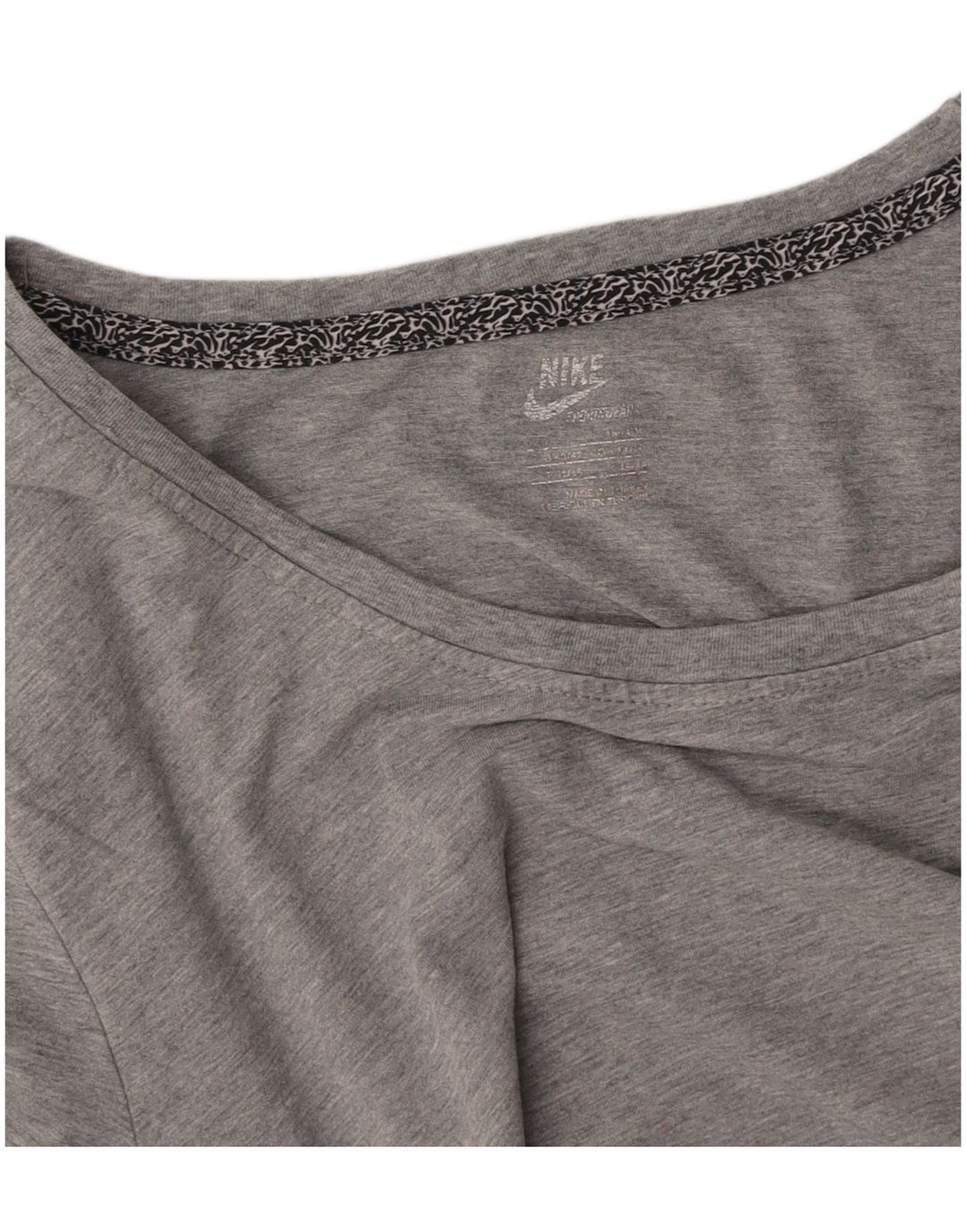 NIKE Womens T-Shirt Top UK 14 Medium Grey