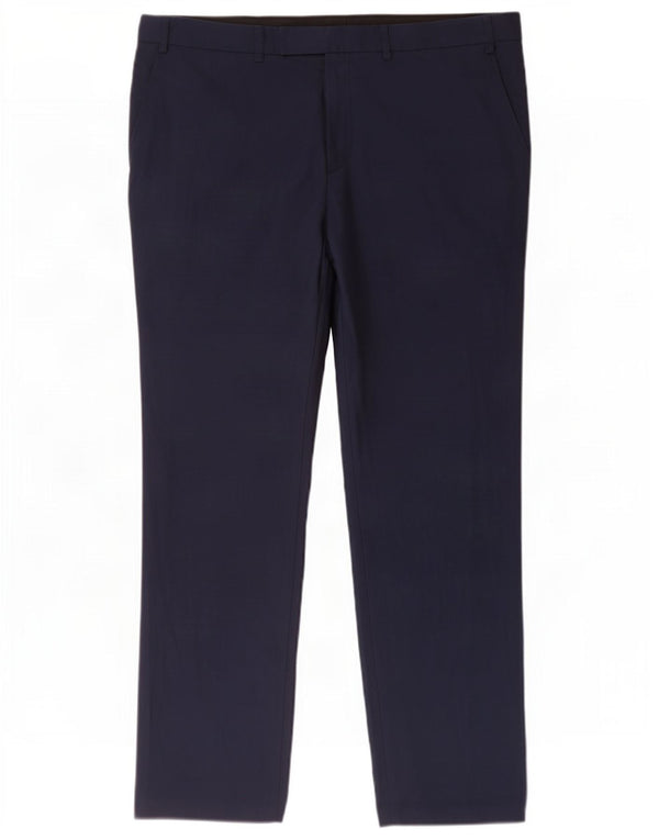 Pantaloni da abito slim da uomo Marks & Spencer W38 L31 Blu navy