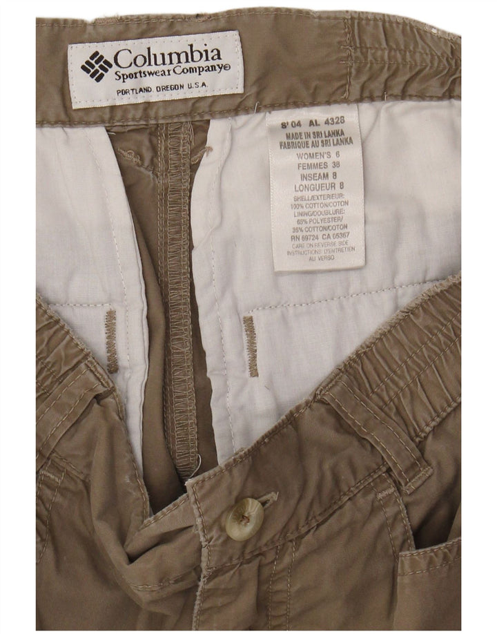 Pantaloncini cargo da donna COLUMBIA US 9 medi W28 cotone marrone