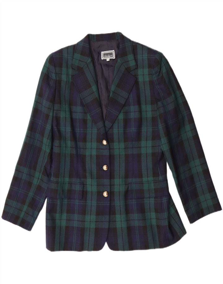 LUISA SPAGNOLI Giacca Blazer da Donna IT 46 Grande Plaid Verde Classico