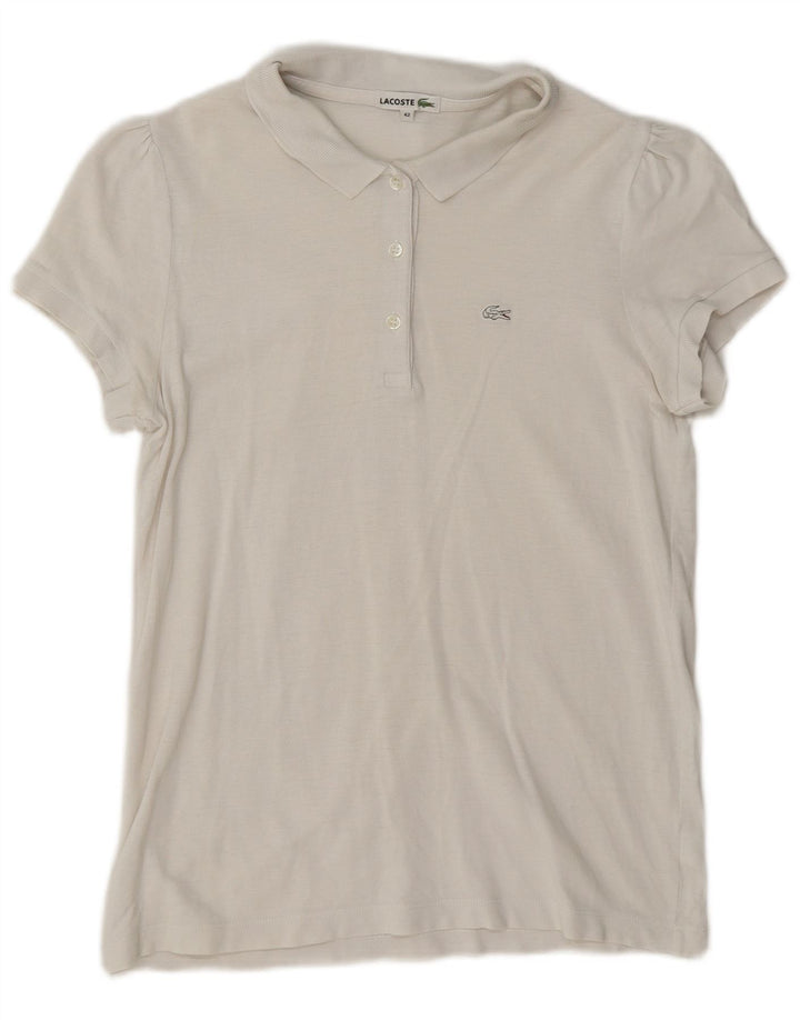 Polo da donna Lacoste taglia 42 grande in cotone bianco