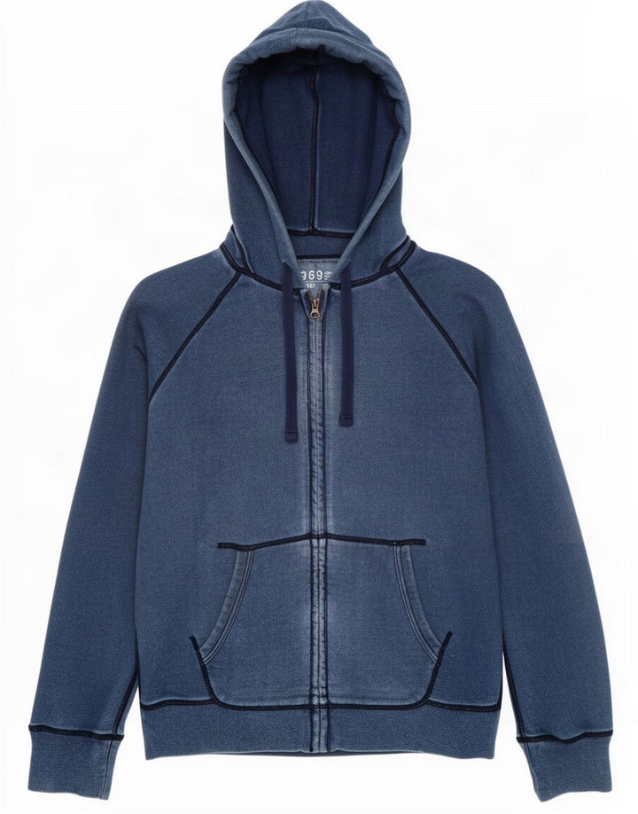 Maglione con cappuccio e zip da uomo Gap XL in cotone blu navy