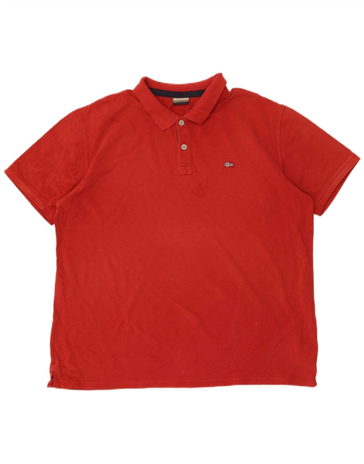 Polo da uomo NAPAPIJRI 3XL in cotone rosso