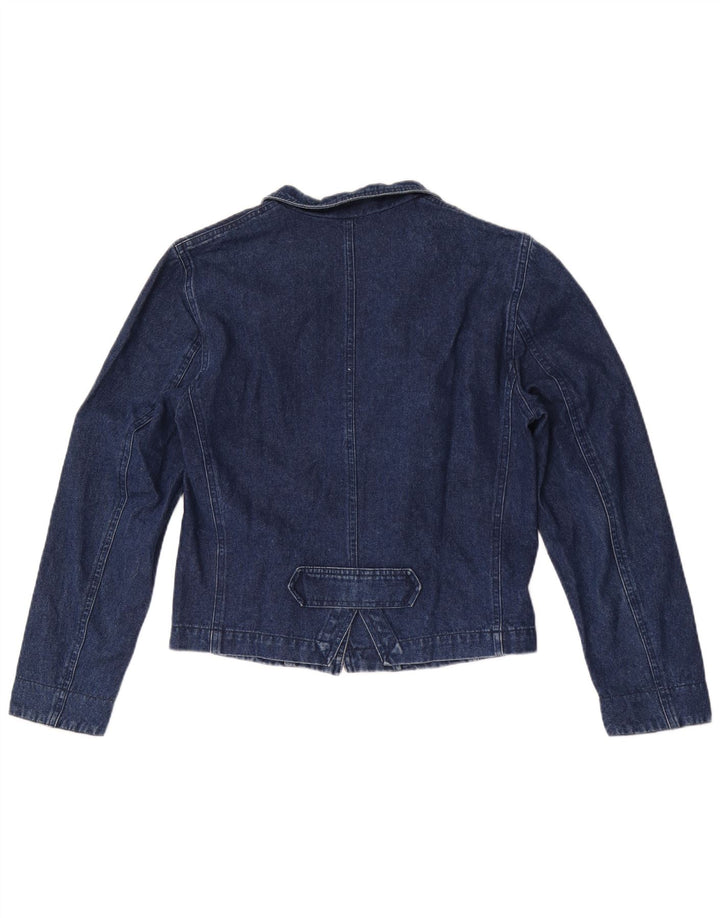 Giacca blazer in denim a 1 bottone da donna Prisma UK 12 cotone blu navy medio