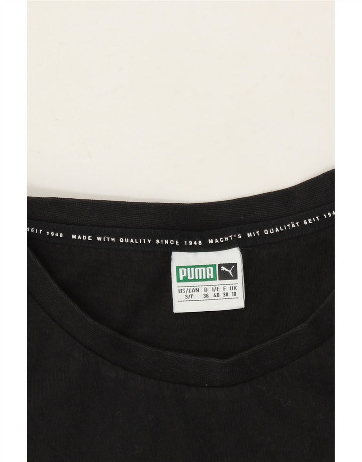 PUMA Womens Graphic T-Shirt Top UK 10 Small Black Vintage Puma and Second-Hand Puma from Messina Hembry 