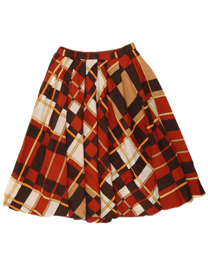 Gonna svasata da donna vintage W24 XS a quadri multicolore