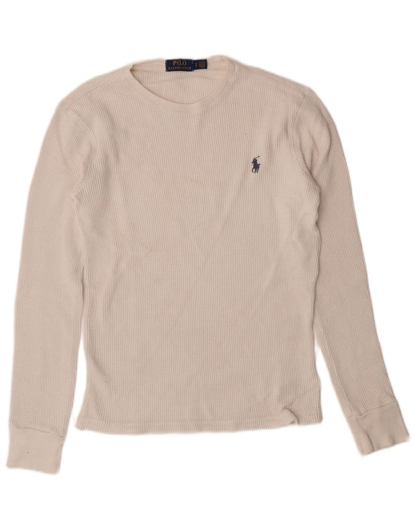 Polo Ralph Lauren Top da uomo a manica lunga piccolo in cotone bianco