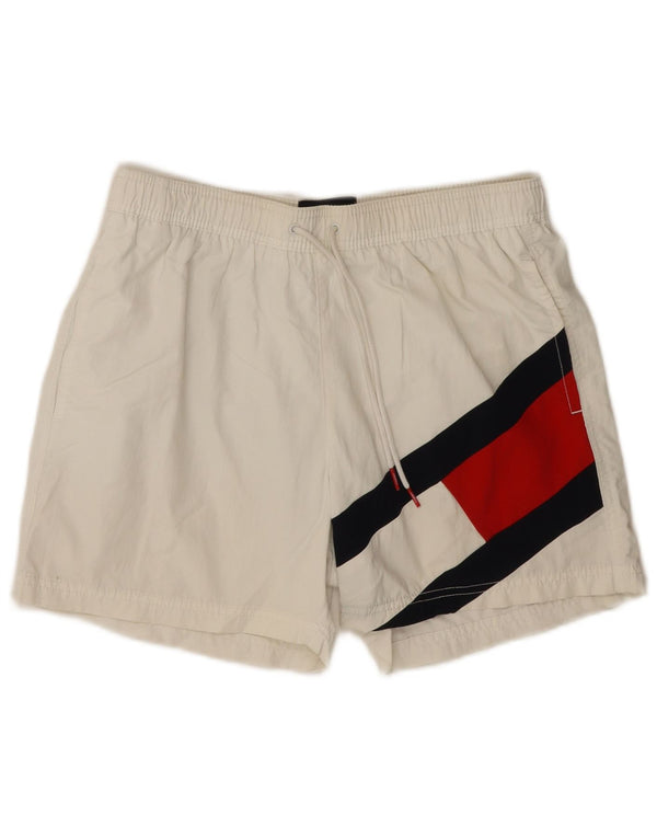 TOMMY HILFIGER Pantaloncini da bagno con grafica da uomo Blocco colore bianco medio
