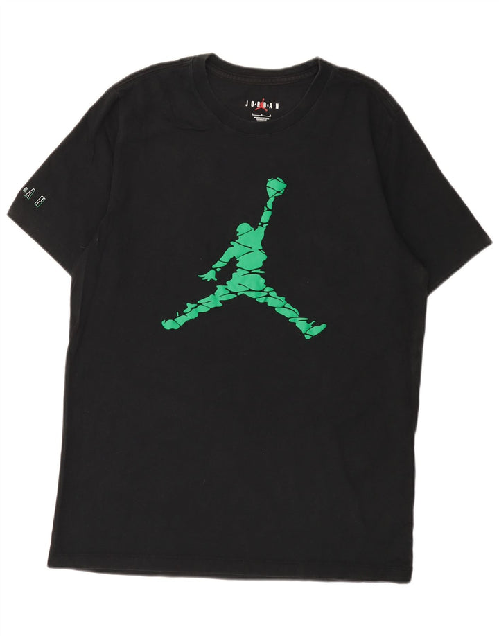 T-shirt grafica da uomo Jordan Top grande in cotone nero