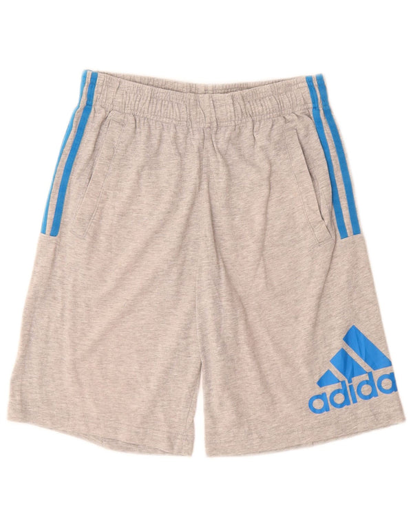 Pantaloncini sportivi Adidas Graphic da ragazzo 13-14 anni in cotone grigio