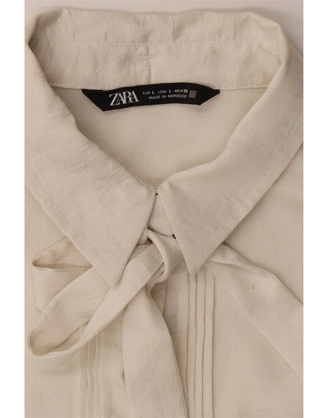 Zara camicia camicetta da donna UK 16 grande bianco poliestere