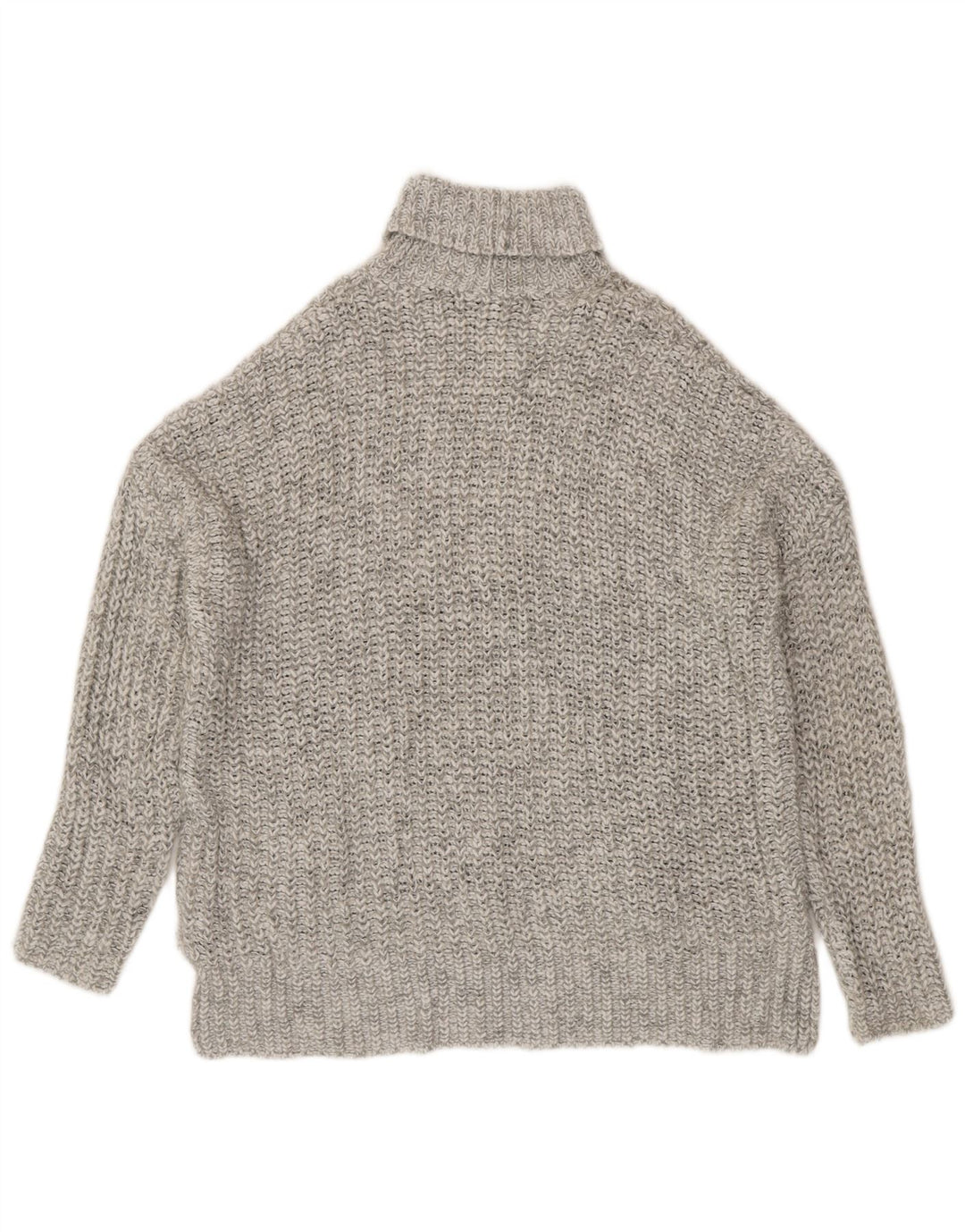 Maglione maglione oversize con collo alto da donna Zara UK 14 Grigio medio chiazzato