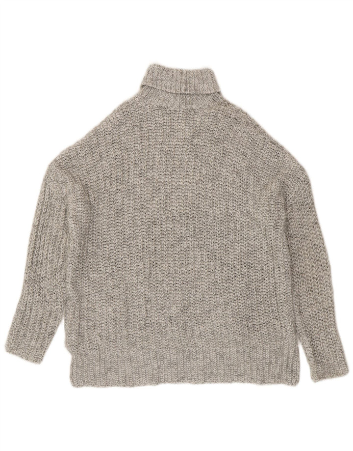 Maglione maglione oversize con collo alto da donna Zara UK 14 Grigio medio chiazzato