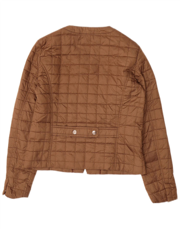 Giacca trapuntata da donna Massimo Dutti UK 12 Poliestere marrone medio