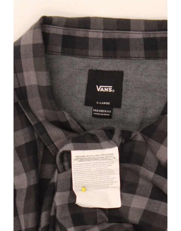 Camicia Vans da uomo su misura in flanella XL in cotone a quadretti nero