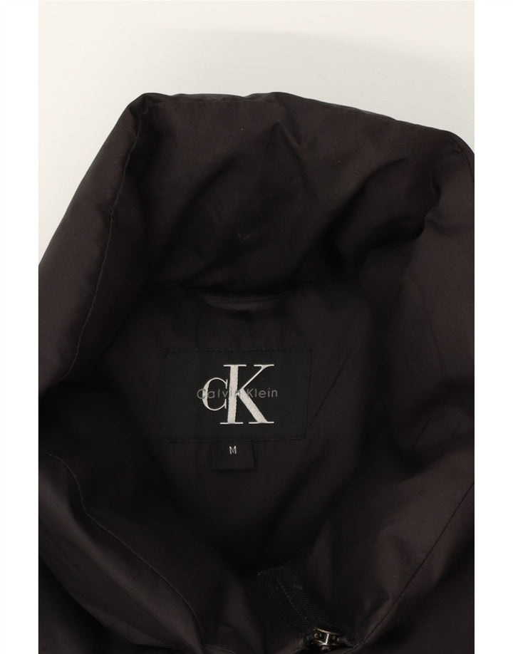 CALVIN KLEIN Mens Loose Fit Hooded Padded Jacket UK 38 Medium Black Vintage Calvin Klein and Second-Hand Calvin Klein from Messina Hembry 