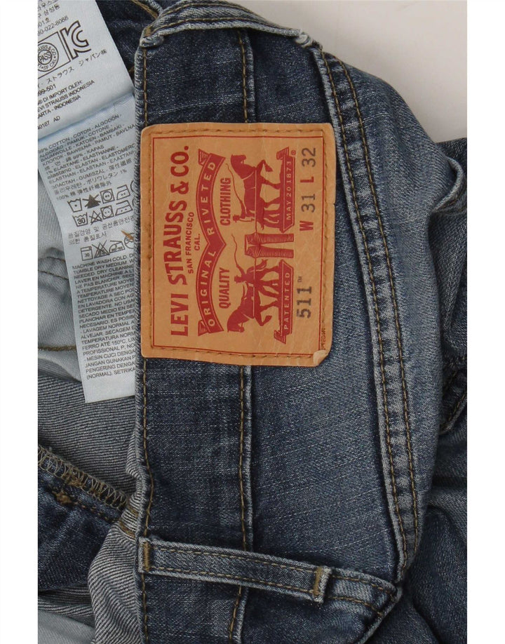 Levi's Uomo 511 Slim Jeans W31 L27 Blu Navy Cotone