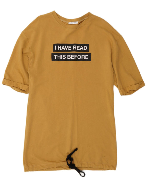 Abito t-shirt grafica Zara da donna Trafaluc UK 10 piccolo marrone