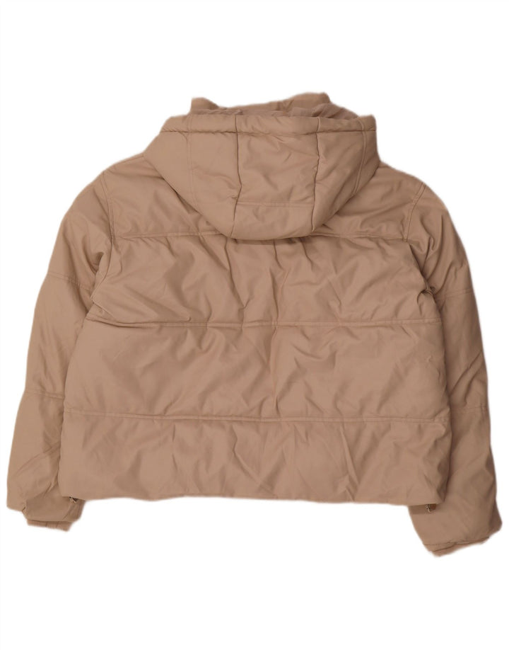 Giacca imbottita oversize con cappuccio da donna Zara UK 14 Poliuretano beige medio