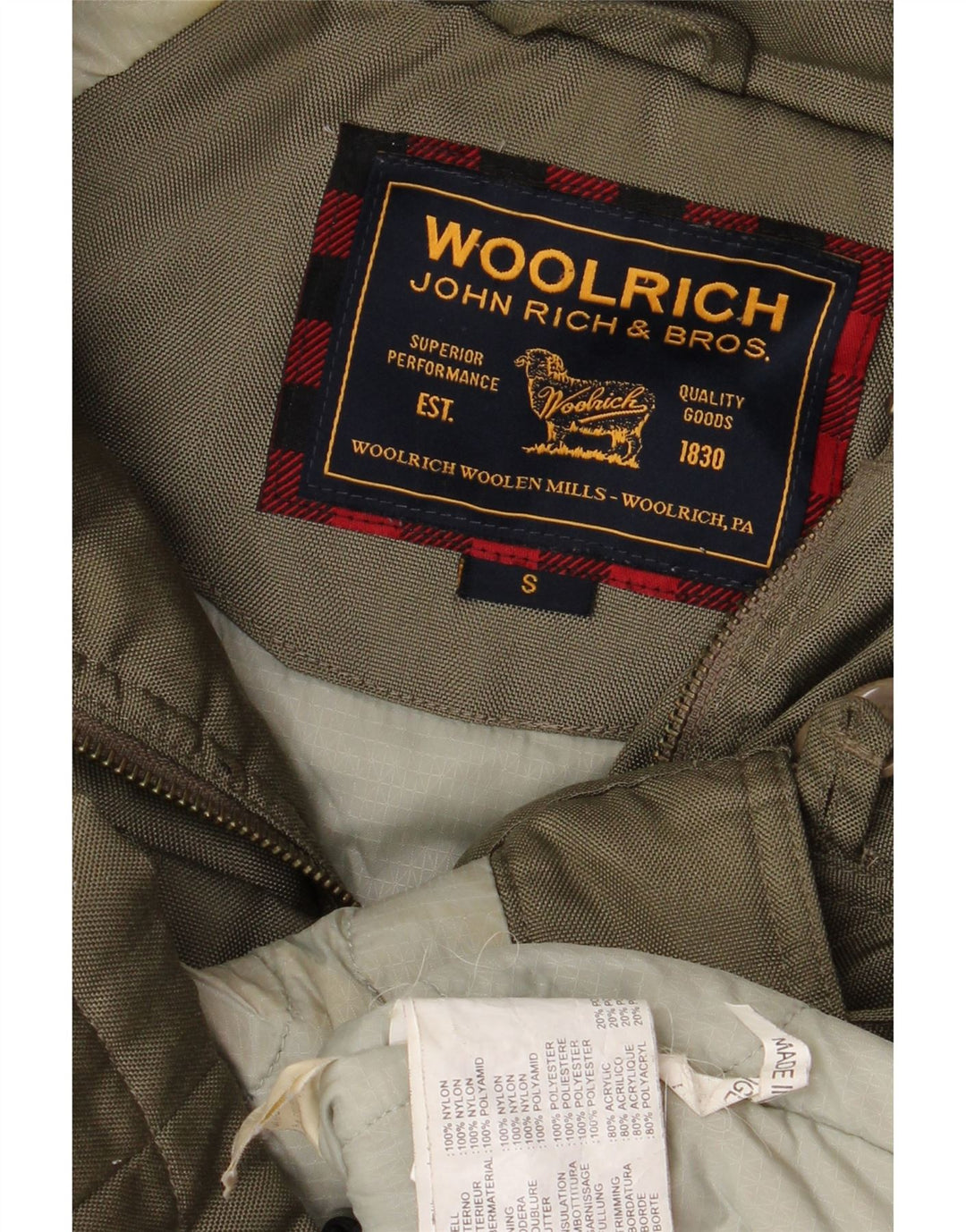 Giacca Parka con cappuccio da donna Woolrich UK 10 Small Khaki Nylon