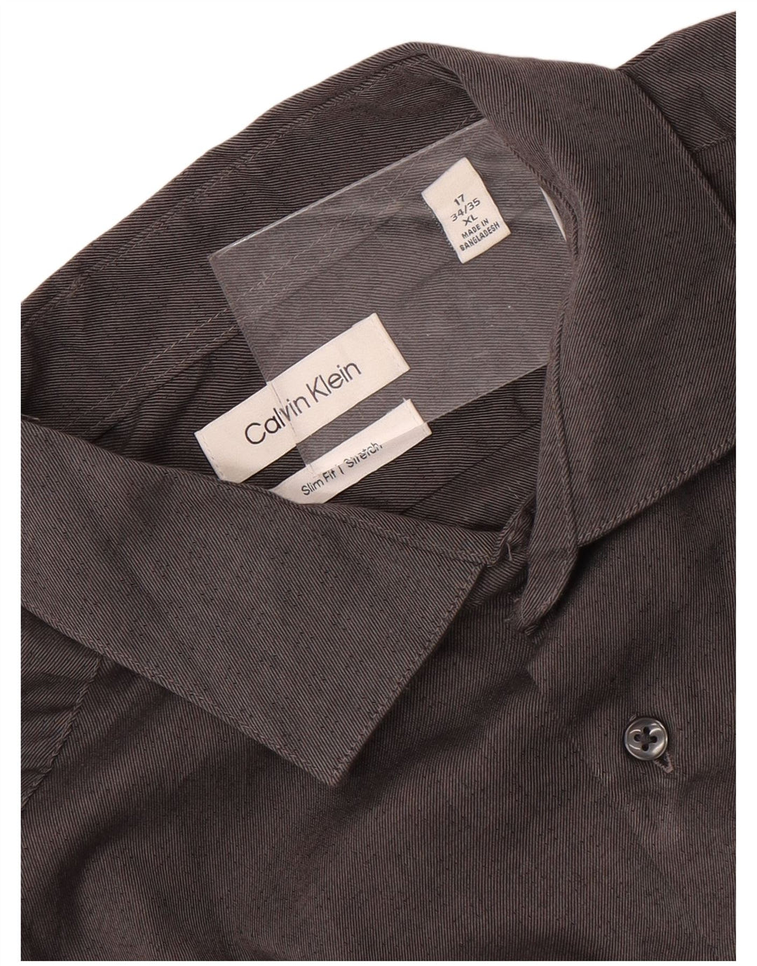 Camicia slim fit da uomo Calvin Klein taglia 17 XL grigio chiazzato