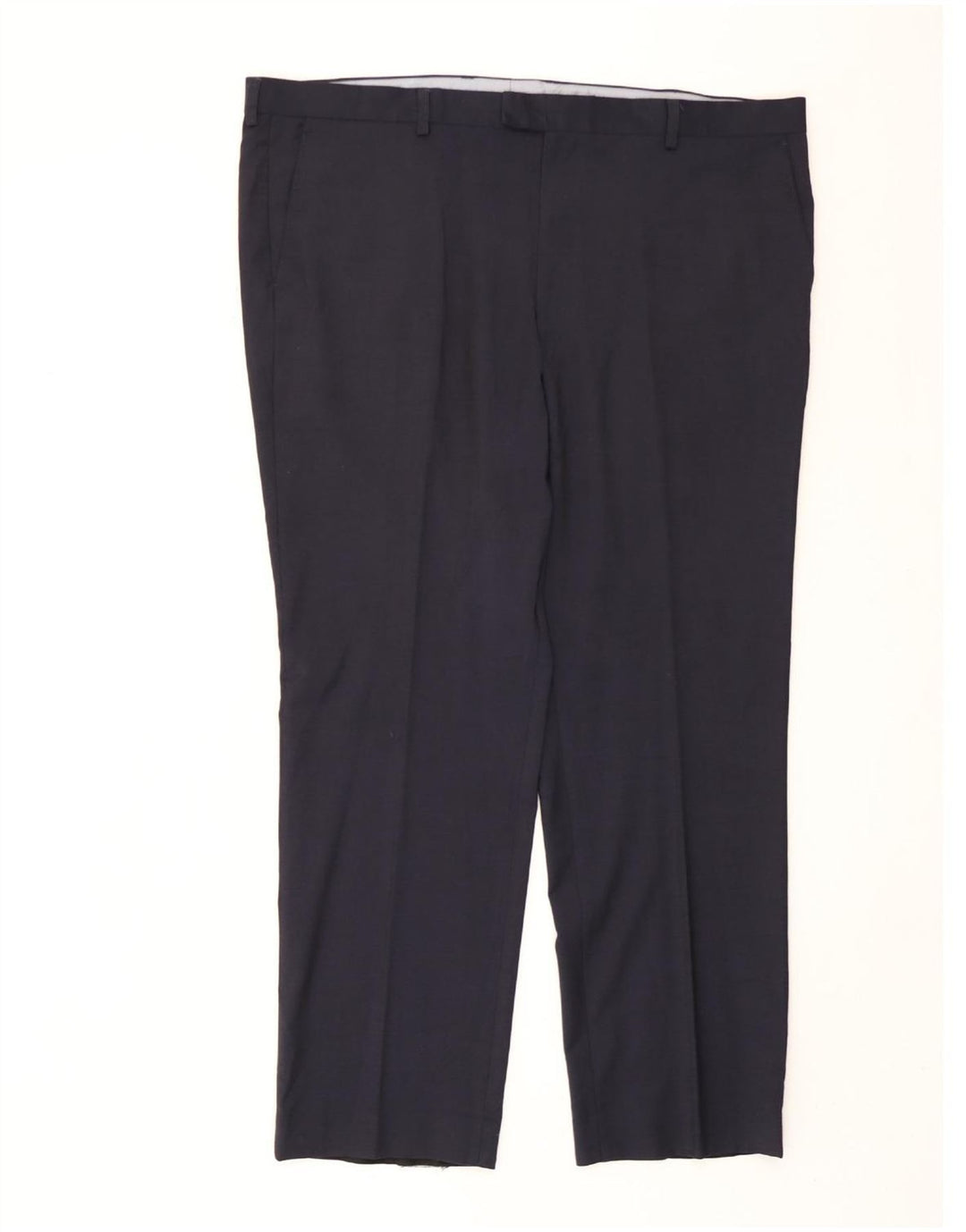 Pantaloni da abito vestibilità regolare da uomo Marks & Spencer W44 L31 lana blu navy