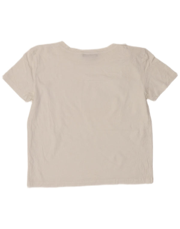 T-shirt corta da donna Zara UK 10 piccola bianca
