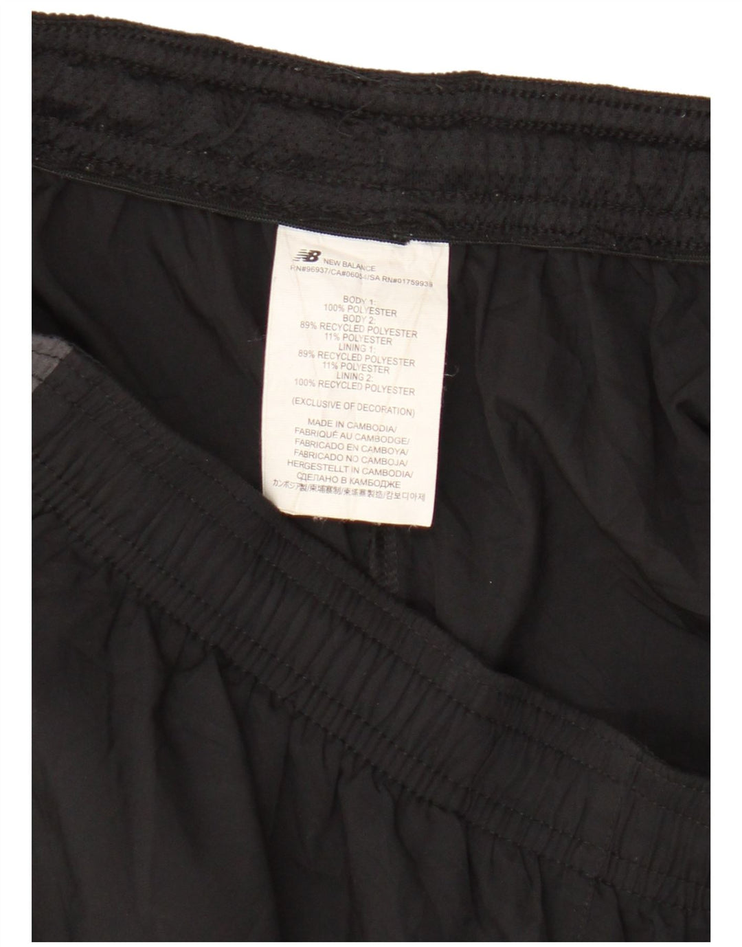 Pantaloncini sportivi da uomo New Balance Large in poliestere color block nero