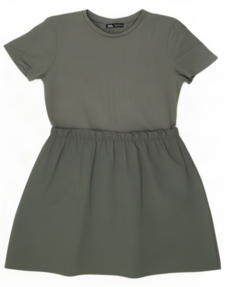 Abito a trapezio da donna Zara UK 12 verde medio