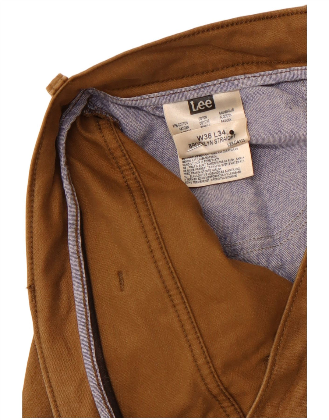 Pantaloni casual dritti da uomo LEE Brooklyn W36 L30 in cotone marrone