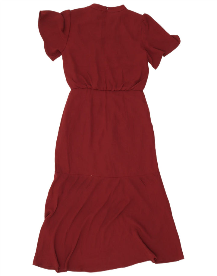 Abito lungo da donna Oasis UK 8 piccolo poliestere bordeaux