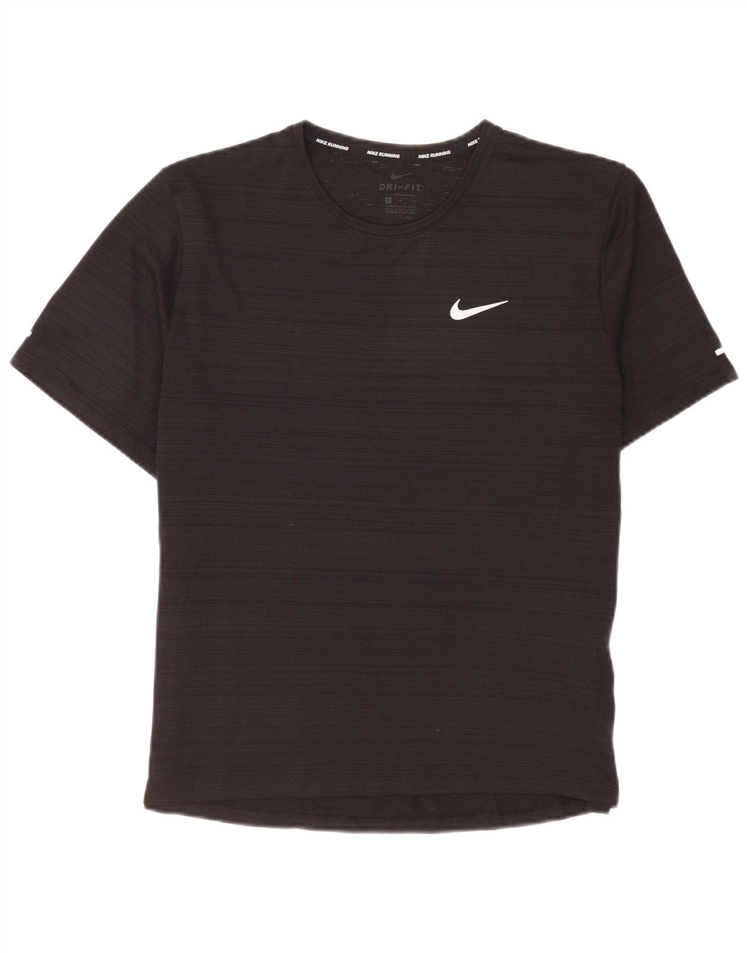 T-shirt Nike da uomo Dri Fit, top in poliestere gessato medio nero