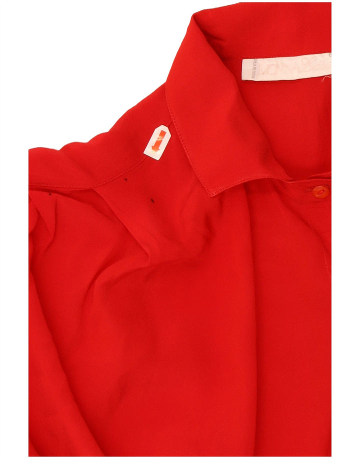 Camicetta camicia vintage da donna IT 46 grande rossa