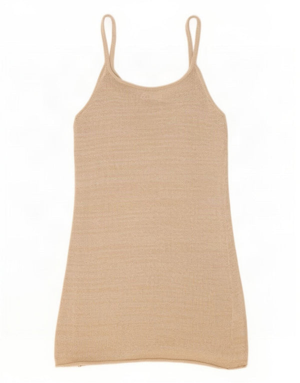 Abito sottoveste da donna Zara UK 10 piccolo in nylon beige