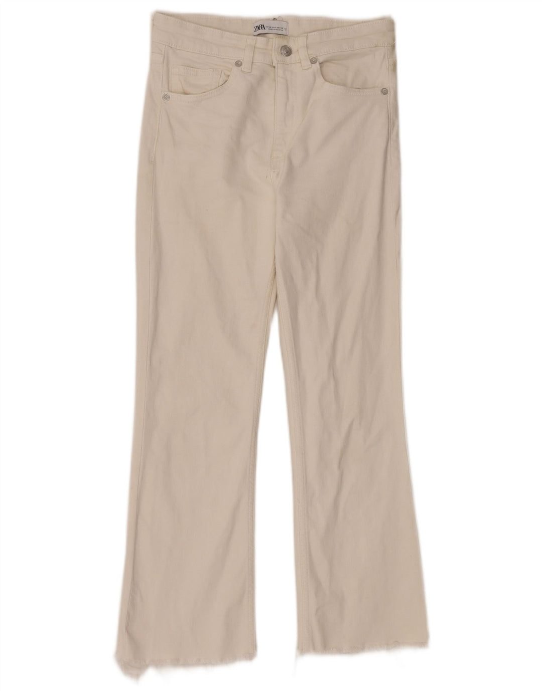 Jeans corti da donna Zara EU 38 piccoli W28 L24 bianchi