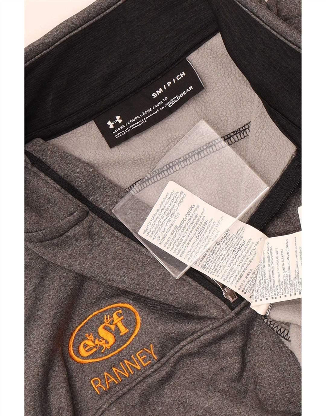 Under Armour Uomo Cold Gear Zip Collo Pullover Tuta Top Piccolo Grigio