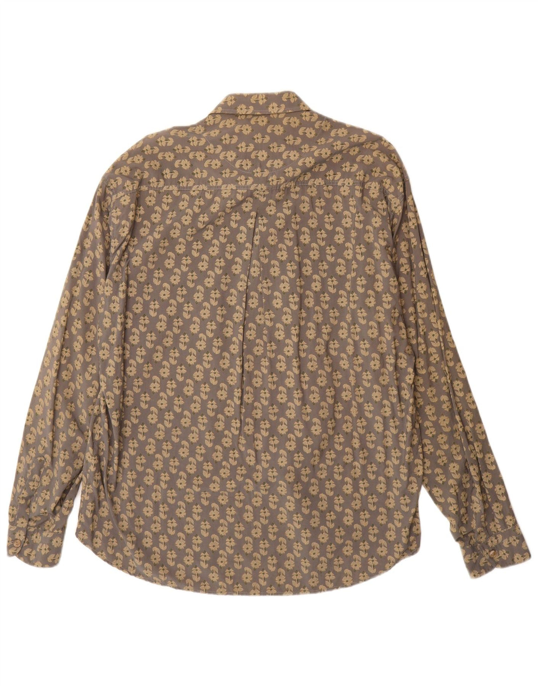 Camicia vintage da uomo XL in viscosa floreale grigia