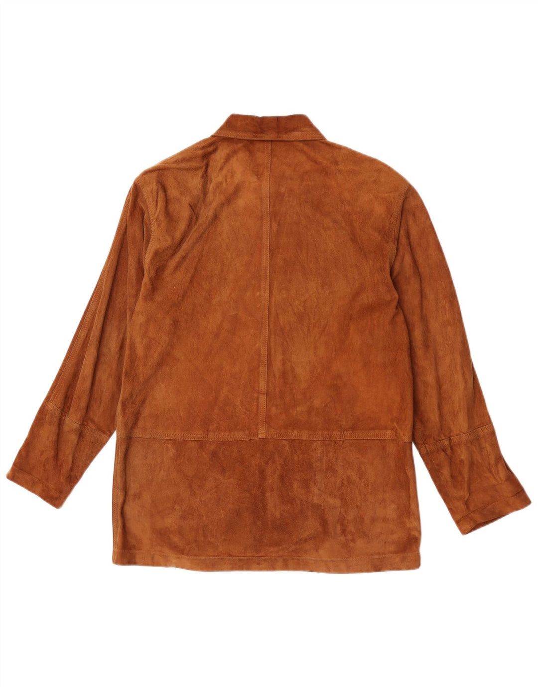 Giacca vintage in pelle scamosciata da donna IT 42 in pelle marrone medio