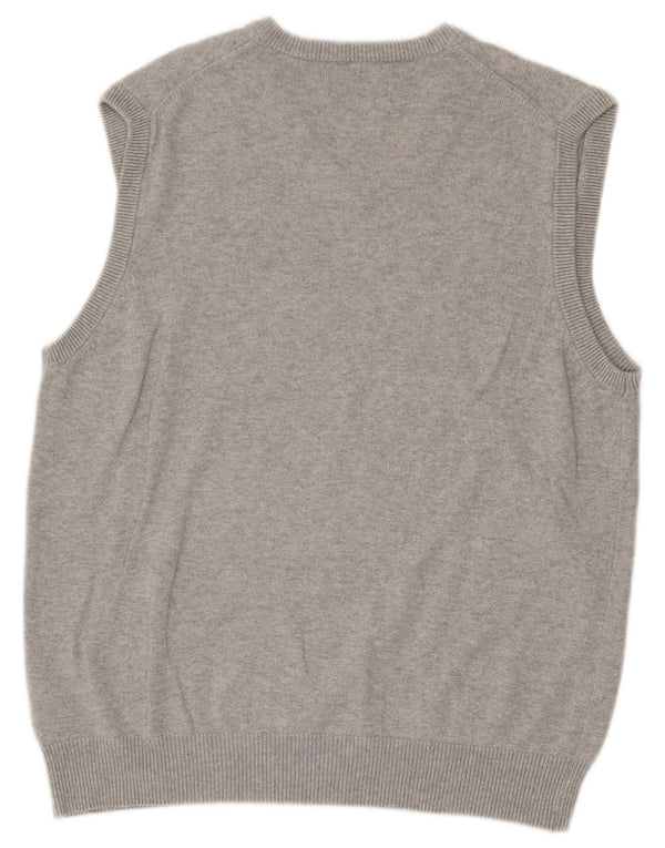 Canotta da uomo Marks & Spencer blu Harbour Vest in cotone grigio medio