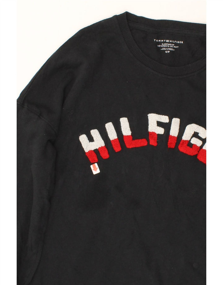 TOMMY HILFIGER Womens Oversized Sweatshirt Jumper UK 10 Small Black Vintage Tommy Hilfiger and Second-Hand Tommy Hilfiger from Messina Hembry 