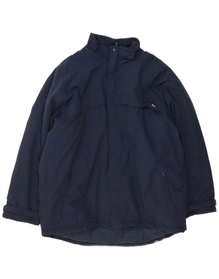 Adidas Mens Graphic Padded Jacket UK 42 XL Navy Blue Polyester